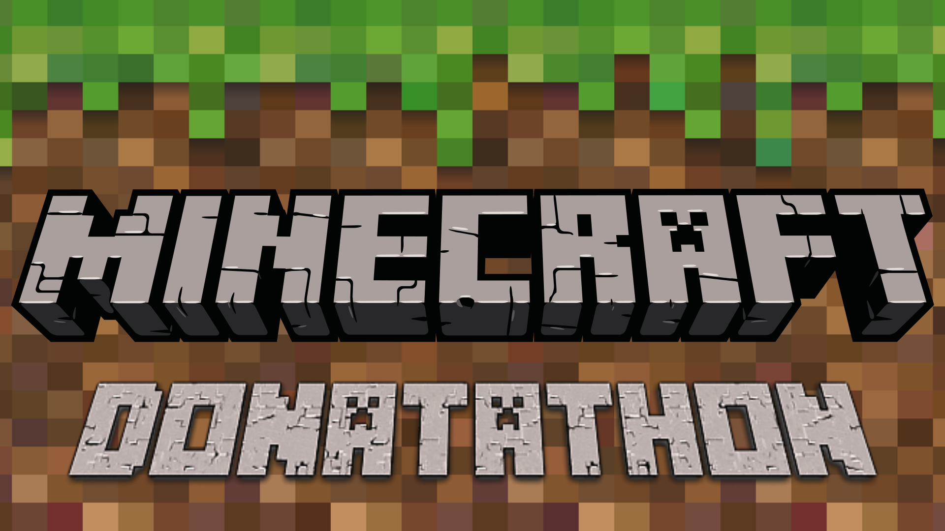 Minecraft logo with the word 'DONATATHON' superimposed, used as the banner image for the Minecraft Donatathon streaming marathon I ran in September 2022 as part of charity:water's month-long donation drive